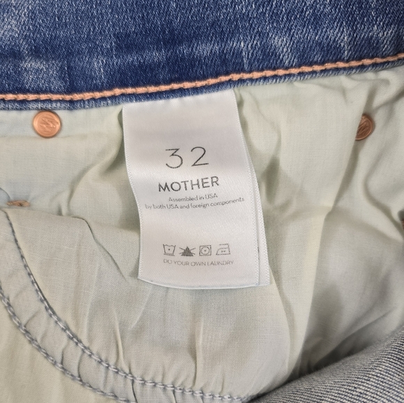 Mother The Midrise Dazzler Ankle Fray Weekend Kitten Denim Jeans - Picture 9 of 13